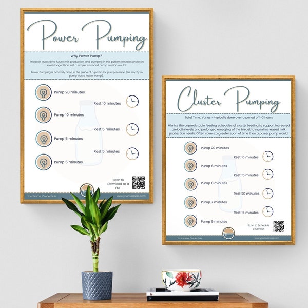 Power Pumping Template, Cluster Pumping Template, IBCLC, Lactation Consultant, Breast Pump, Pumping Milk, CLC, Canva, IBCLC, Doula, New Mom