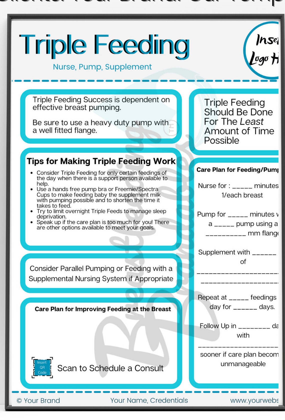 Triple Feeding Breastfeeding Brandables™ Template Customizable Etsy
