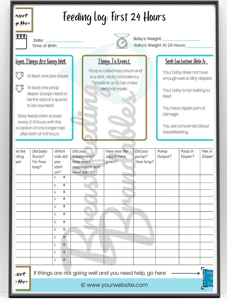 Infant Feeding Log Breastfeeding Log Template Customizable in Canva ...