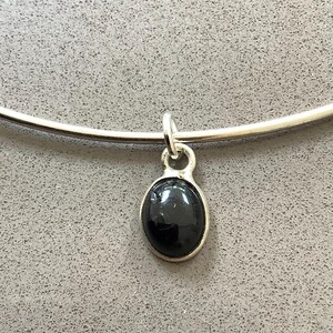 ブレスレット LESS IS MORE oval onyx necklace Minimalist 14k Solid Gold Bezel Set Black Onyx Pendant