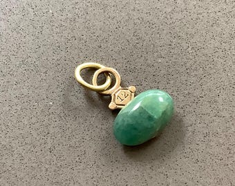 Antique Pocket Watch Key natural 11 x 13 mm oval green Grandidierite cabochon Pendant Charm Fob