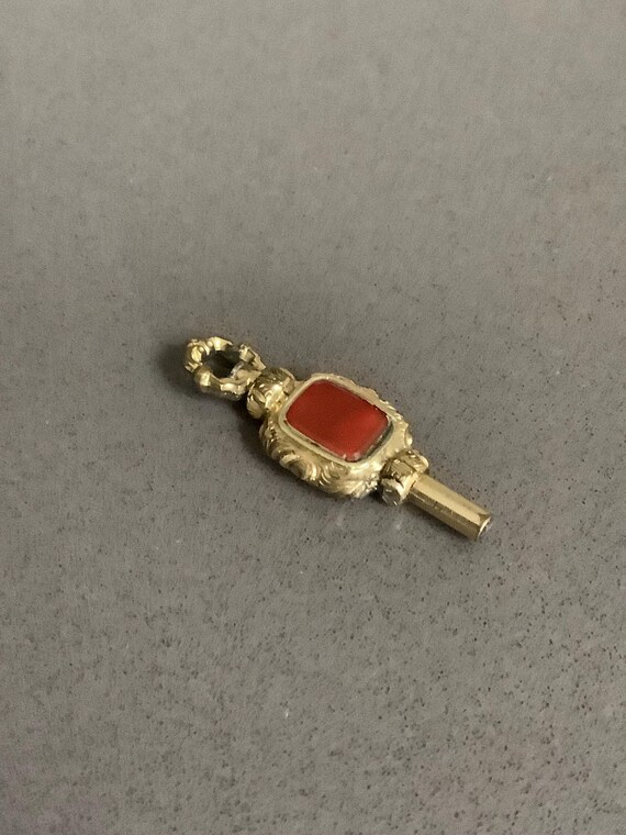 Antique rolled gold flat rectangular repousse dou… - image 5