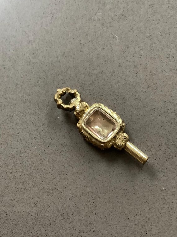 Antique rolled gold flat rectangular repousse dou… - image 3