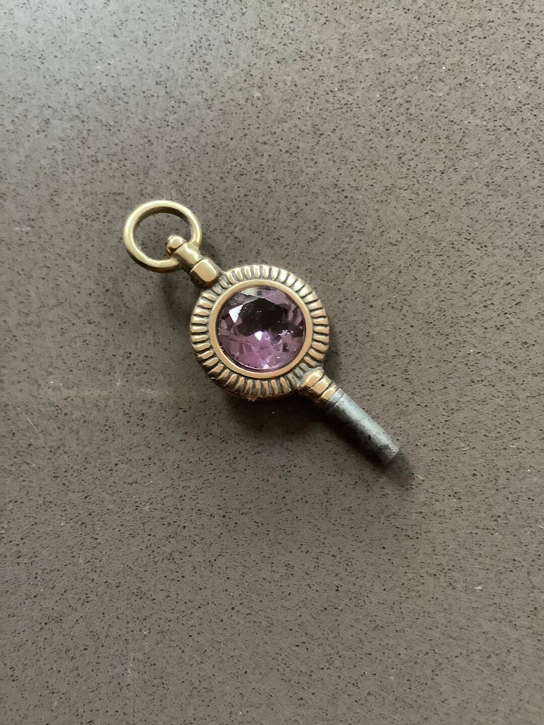 Antique Gold Tone Decorative Design Pocket Watch Key Winder Natural