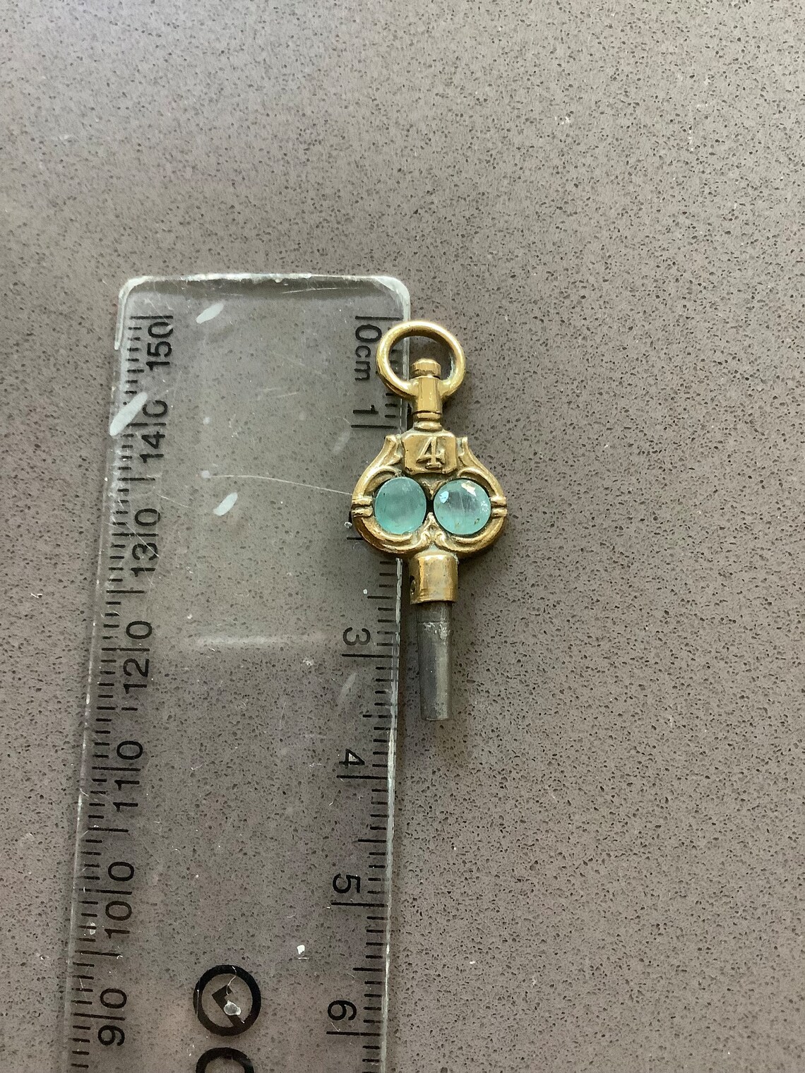 Antique Swivel Top Pocket Watch Key Winder Double Blue Green