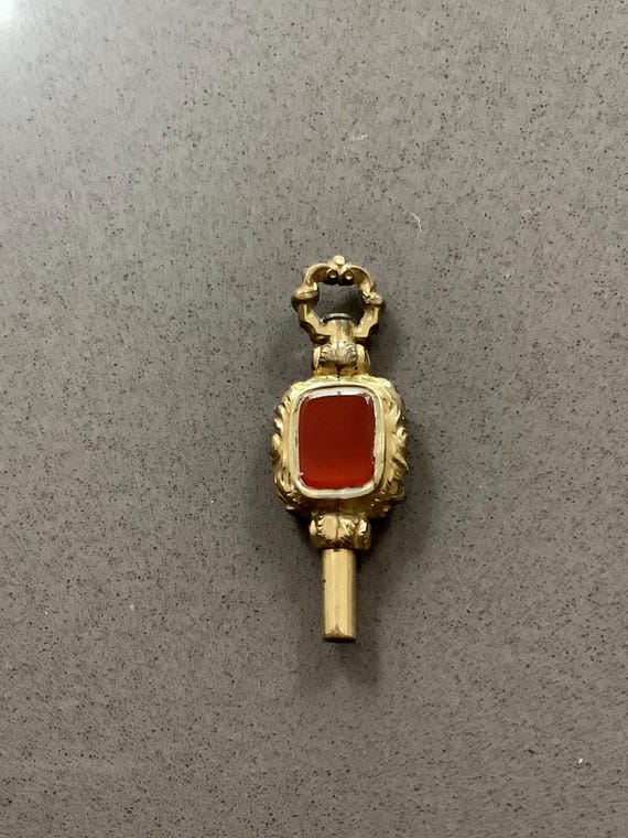 Antique rolled gold flat rectangular repousse dou… - image 2