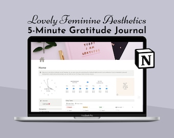 Notion Gratitude Journal Template: Self-Care, Mental Health (Digital Download)