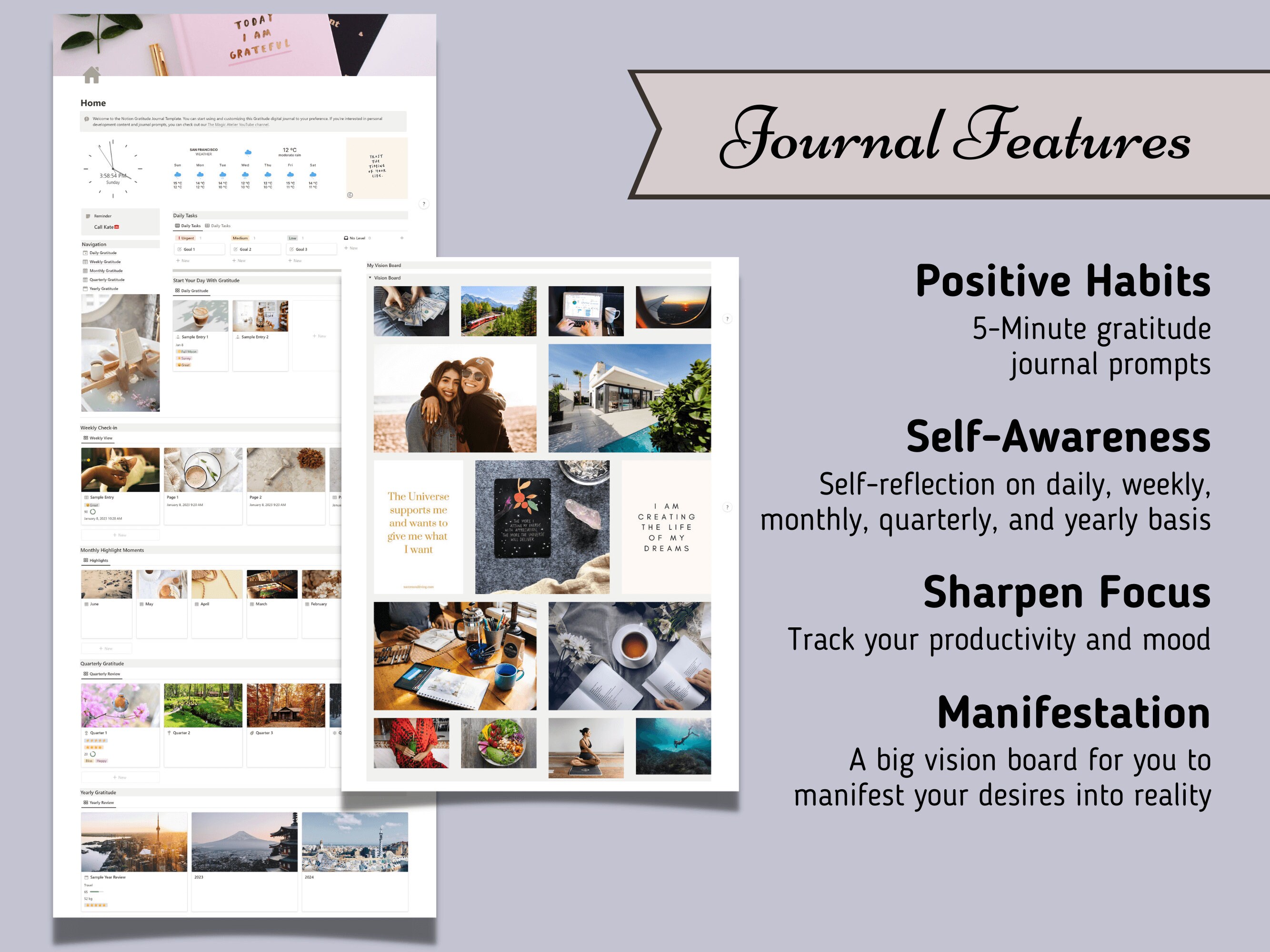 Notion Gratitude Journal Notion Template Gratitude Notion Mental Health ...