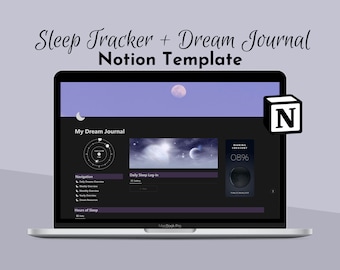 Violet Moon Sleep Tracker Dream Journal - Notion Template (Digital Download)