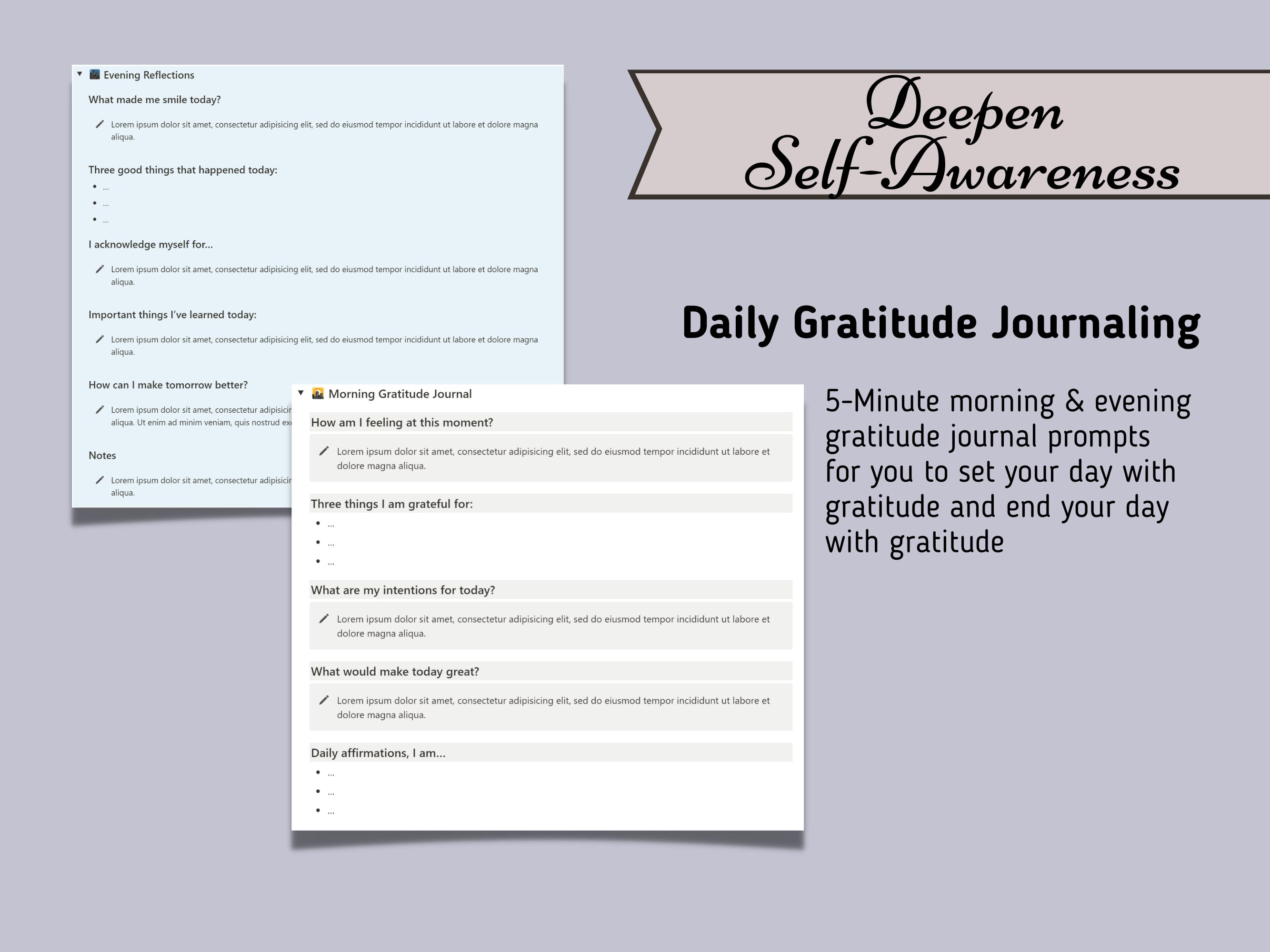 Notion Gratitude Journal Notion Template Gratitude Notion Mental Health ...
