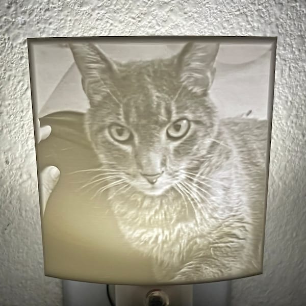Personalized 3D Printed Lithophane Night Light with Automatic Sensor - Customized Memories Illuminated