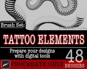 Procreate Tattoo Elements: A Comprehensive Collection of Brushes and Stamps for Professional Tattoo Design