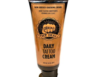Seal The Deal Daily Tattoo Cream and Aftercare Tattoo Moisturizer: Keep Your Tattoo Vibrant and Hydrated All Day Long