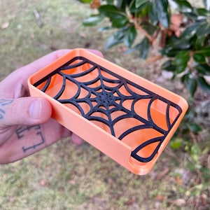 Spiderweb Soap Dish | Gothic Style | 3D Printed | Draining Feature Included