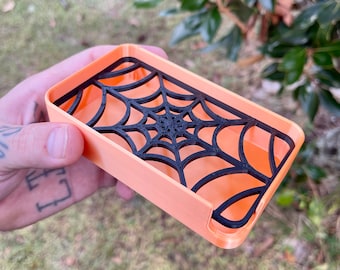 Spiderweb Soap Dish | Gothic Style | 3D Printed | Draining Feature Included