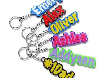 Unique Personalized Keychains - 3D Printed Name Keychain with Custom Color Options