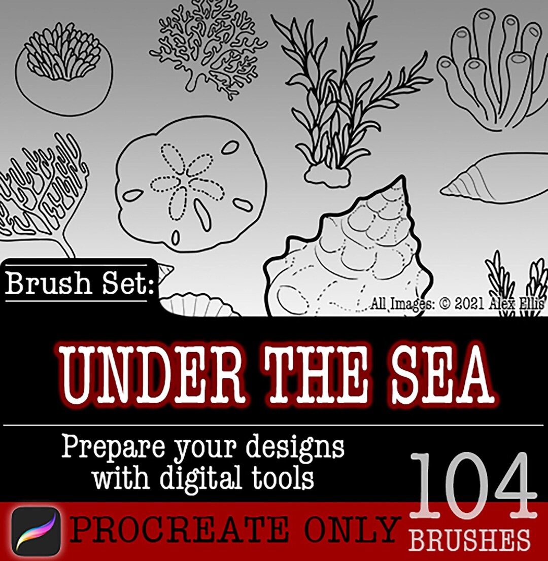 Under the Sea Procreate Brush Stamp Set: Ocean Art (104 Piece) - Etsy