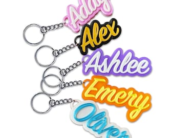Custom Name Keychains - Personalized 3D Printed Keyring for School and Party Bags
