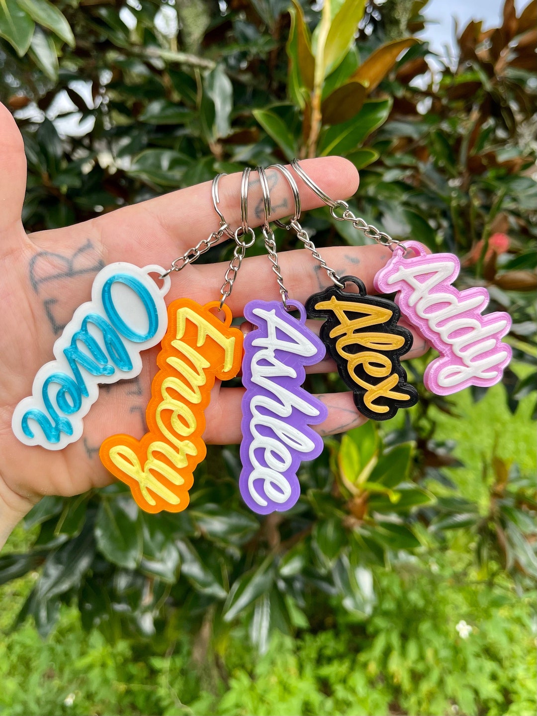 Custom Name Keychains Personalized 3D Printed Keyring for School and ...