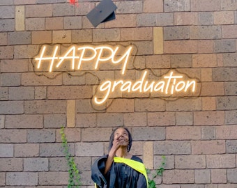 Happy graduation Neon Sign, Graduation Party Decor, Grad Prom Backdrop, Graduation Decorations Class of 2024 Gift, Congrats Grad Sign