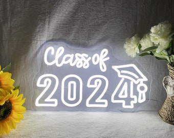 Class Of 2024 Neon Sign,Custom Congrats Grad Neon Sign,Custom Grad Gifts,Neon Lights Wall Decor,Graduation Party Decor,Personalized Gifts