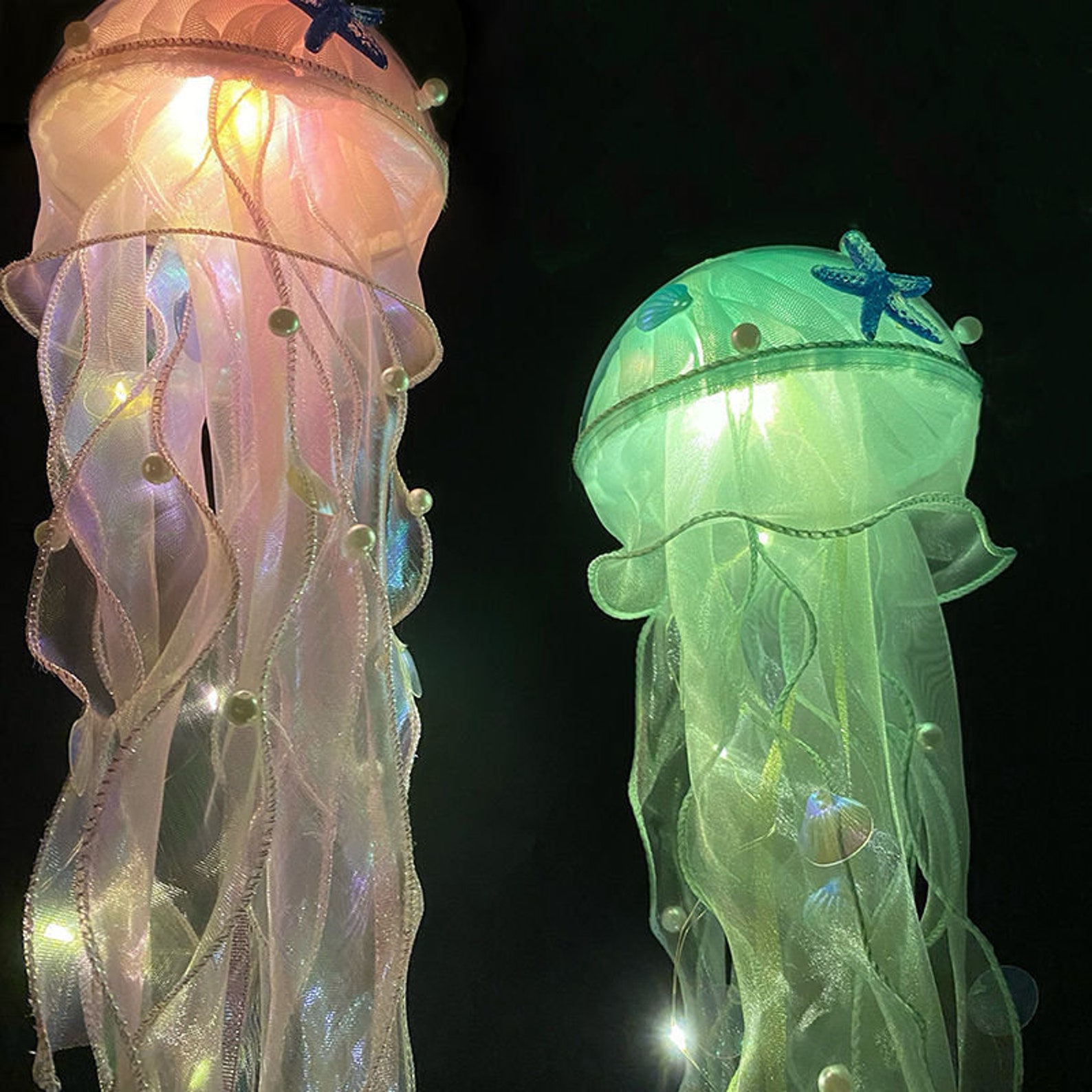 LED Jellyfish Night Light Decorative Chandelier Handmade Magic - Etsy UK