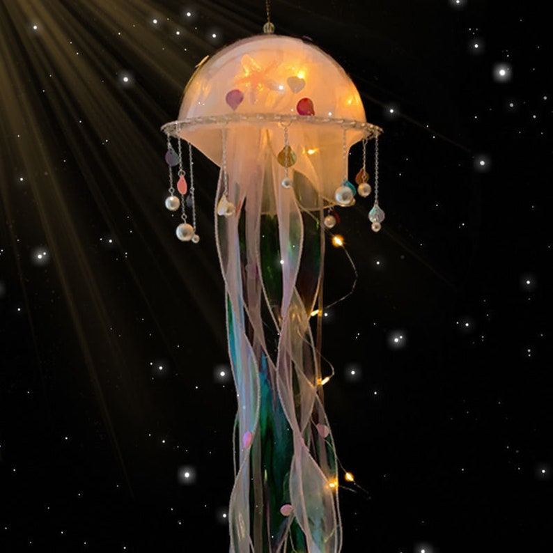 LED Jellyfish Night Light Decorative Chandelier Handmade Magic - Etsy