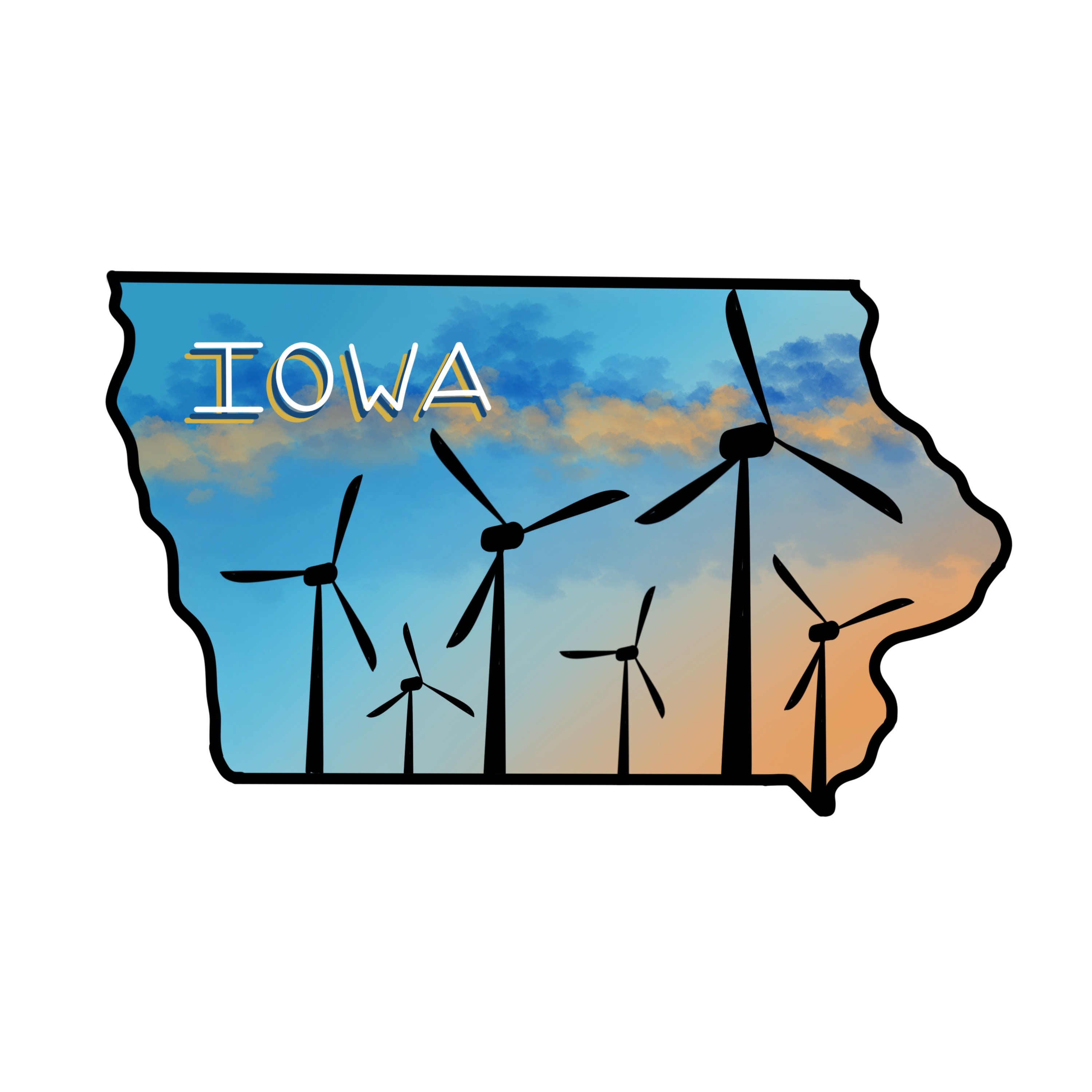 Iowa Sticker | Etsy