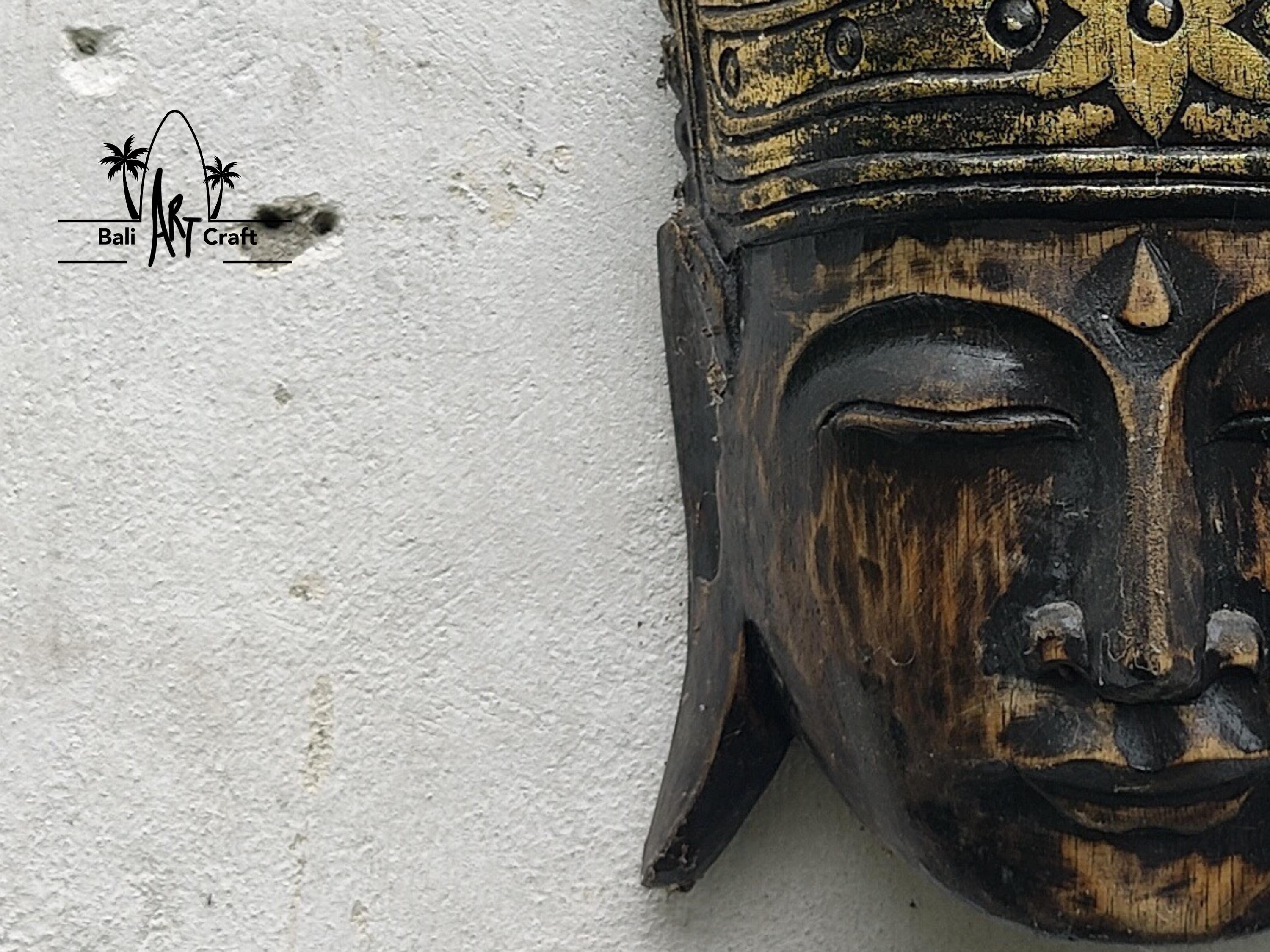 手彫りの木製仏頭壁掛け彫刻 - アンティークゴールドの禅風装飾 - Etsy 