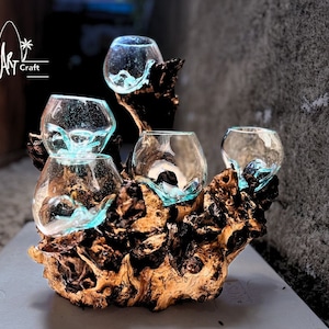 Molten Glasses 5 IN ONE Mini / Vases / Pots / Aquascape  / Roots / Gamal Wood