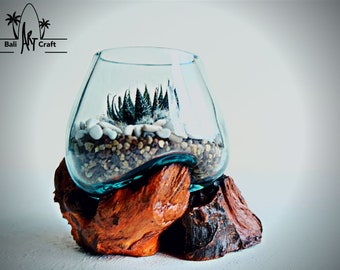 Molten Glass Driftwood Mini 4 Inch for Suculent plants , cactus ,Candy Holder Candle Holder