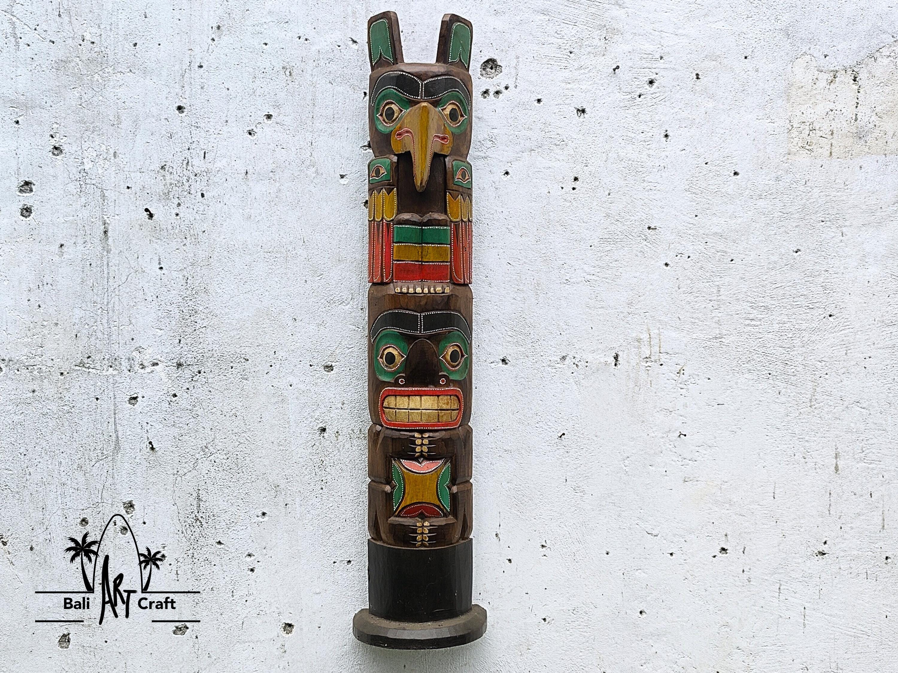 Native american totem carved wood - Etsy 日本