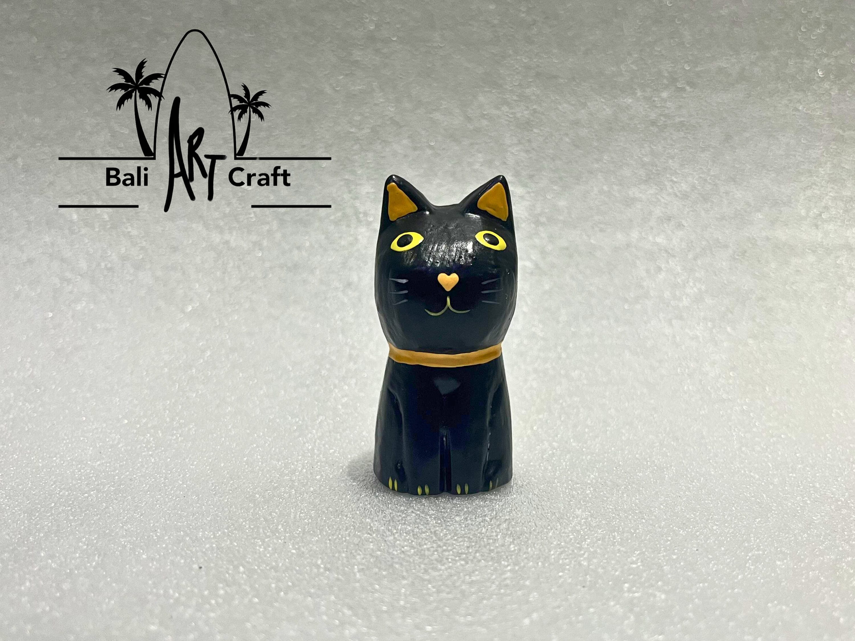 ミニチュア黒猫フィギュアシリーズ 木彫り - Etsy 日本