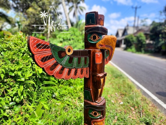 Totem Pole Wood Craft 59 Inch/ 150 CM / / 4.9 Feet Indian