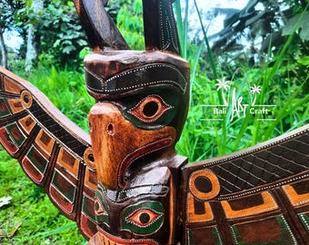 北米ヴィンテージ 木彫トーテムポール Ralph Francis／FolkArt Vintage Folk Art: Wooden Totem Pole - Swimsuit Department Shop Online
