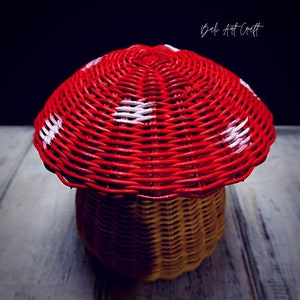 handwoven rattan mushroom house home decor wicker storage etsy