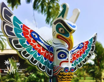 Vintage Canadian Resin Northwest Indian Totem Pole Figurine