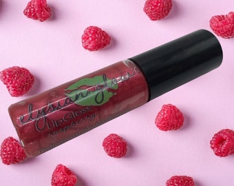Brillo labial, frambuesa, hidratante natural, ElysianGlow