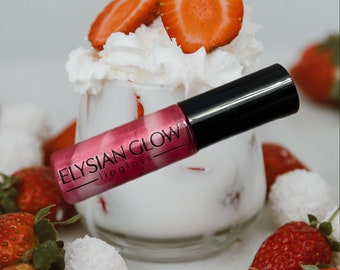 Lip Gloss, Strawberry and Cream, Natural Moisturizer, ElysianGlow