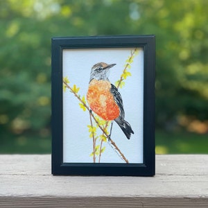 Robin Bird - 5X7 Watercolor Painting