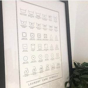 PRINTABLE-DIGITAL DOWNLOAD // Laundry Care Symbol Guide // Washing Care Print // Laundry Print // Kitchen Conversion // Kitchen Guide