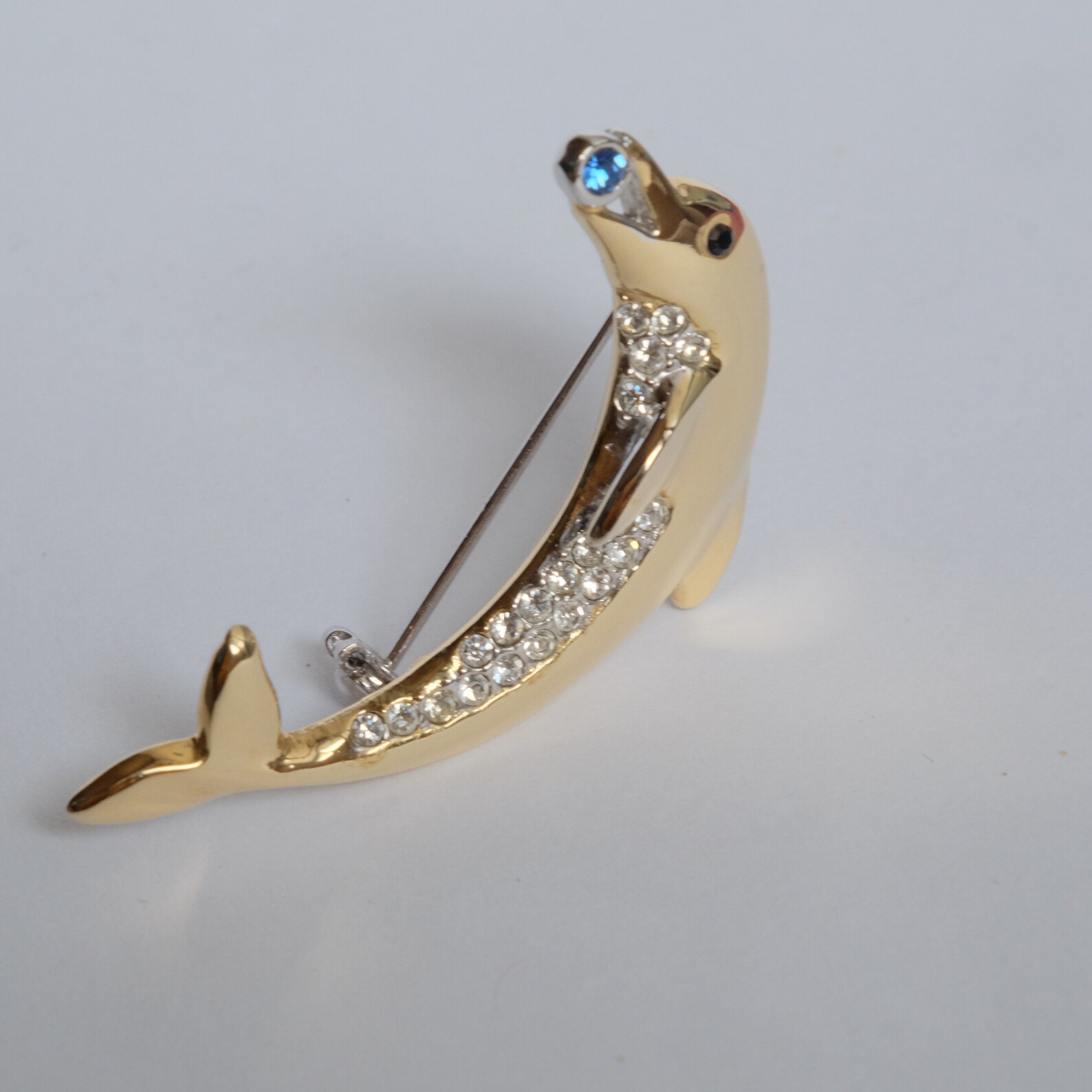 Vintage Dolphin Brooch Dolphin Jewerly Fish Brooch Figural Etsy