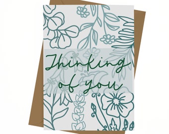 Thinking Of You Card - Greeting Card - Stationery - Sympathy - Pet Loss - Grief - Loss - Blank Card