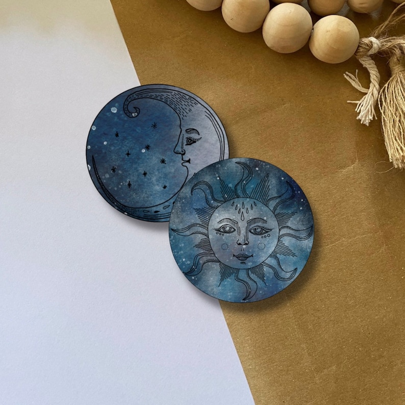 Celestial - Sticker - Pack - Sun - Moon - Vinyl - Space - Luna ...
