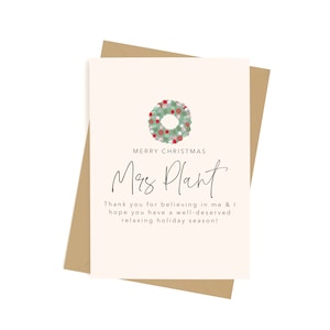 Carte de Noël personnalisée pour enseignants - Carte de Noël pour enseignants - Noël à la garderie - Éducateurs - Remerciements