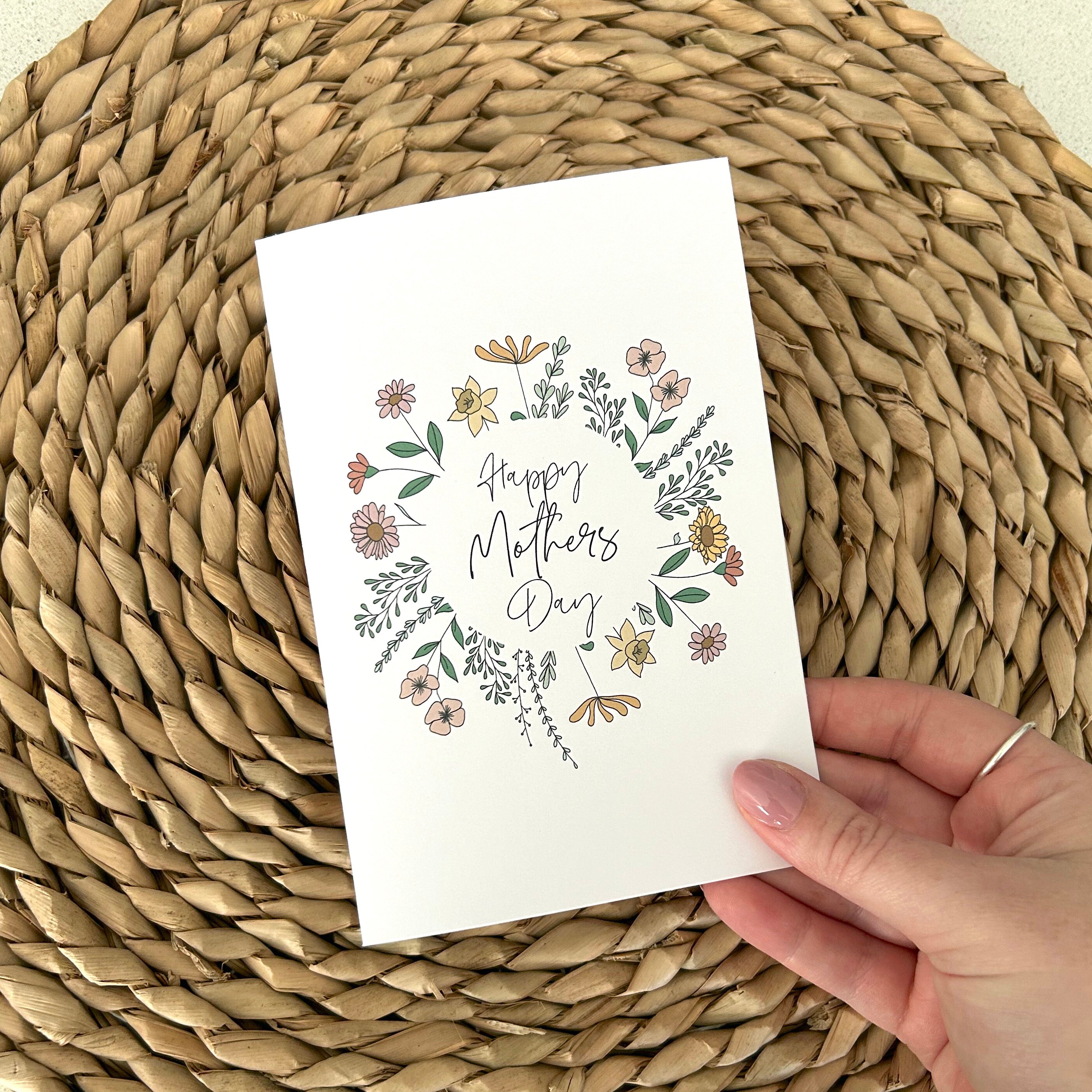 FANCY LAND Muttertagskarten Set - 12 Stück Mit Umschlägen, Goldfolie, Boho-Blumenmuster