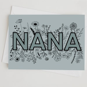 Nana - Abuela - Día de la Madre - Madre - Amor - Apreciación - Tarjeta en Blanco - Tarjeta de Felicitación - Nanna