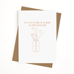 Soy feliz de que seas mío - Tarjeta del Día de las Madres - Amor - Tarjeta de mamá - Apreciación - Tarjeta de felicitación - En blanco - Simple