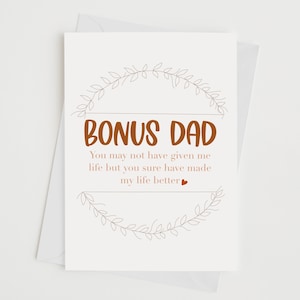 Bonus papa - stiefvader - wenskaart - cadeau voor hem - liefde - Vaderdag - stiefvader