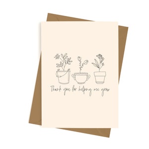 Carte Helping Me Grow - Carte de fête des mères - Amour - Bonne fête des mères - Simple - Fleurs - Cartes vierges - Fait main